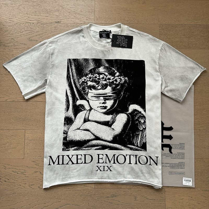 MIXED EMOTION Angel Back-Print Short-Sleeve T-Shirt ¡ª context