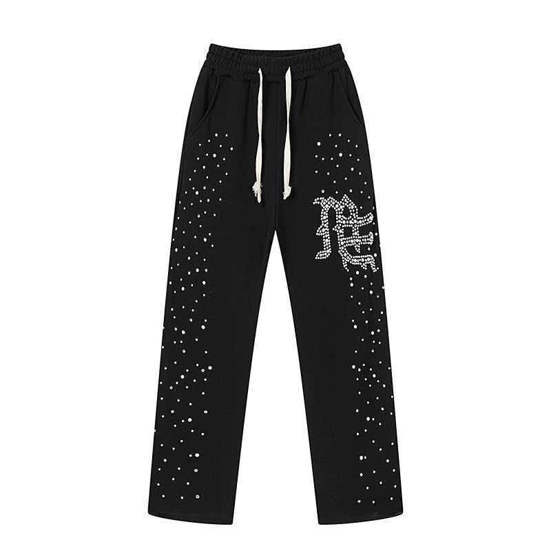 Mixed Emotion Rhinestone Logo Sweatpants ¡ª hero