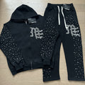 MIXED EMOTION Rhinestone Graphic Zip Hoodie & Sweatpants Set ¡ª hero