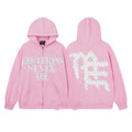 MIXED EMOTION Pink Rhinestone Zip Hoodie ¡ª hero
