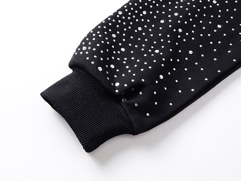 Mixed Emotion Angel Rhinestone Sleeve Graphic Hoodie ¡ª detail
