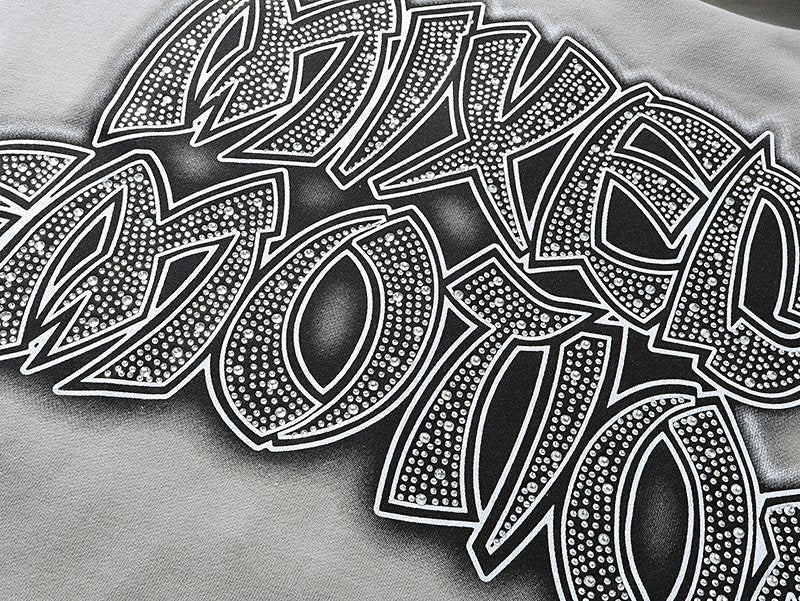 MIXED EMOTION Skateboard Graphic Zip Hoodie - Gray ¡ª detail
