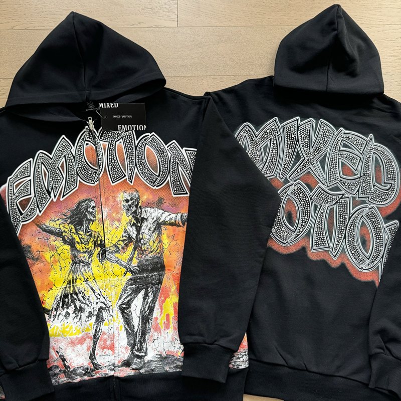 MIXED EMOTION Dancing Figure Zip-Up Hoodie ¡ª context
