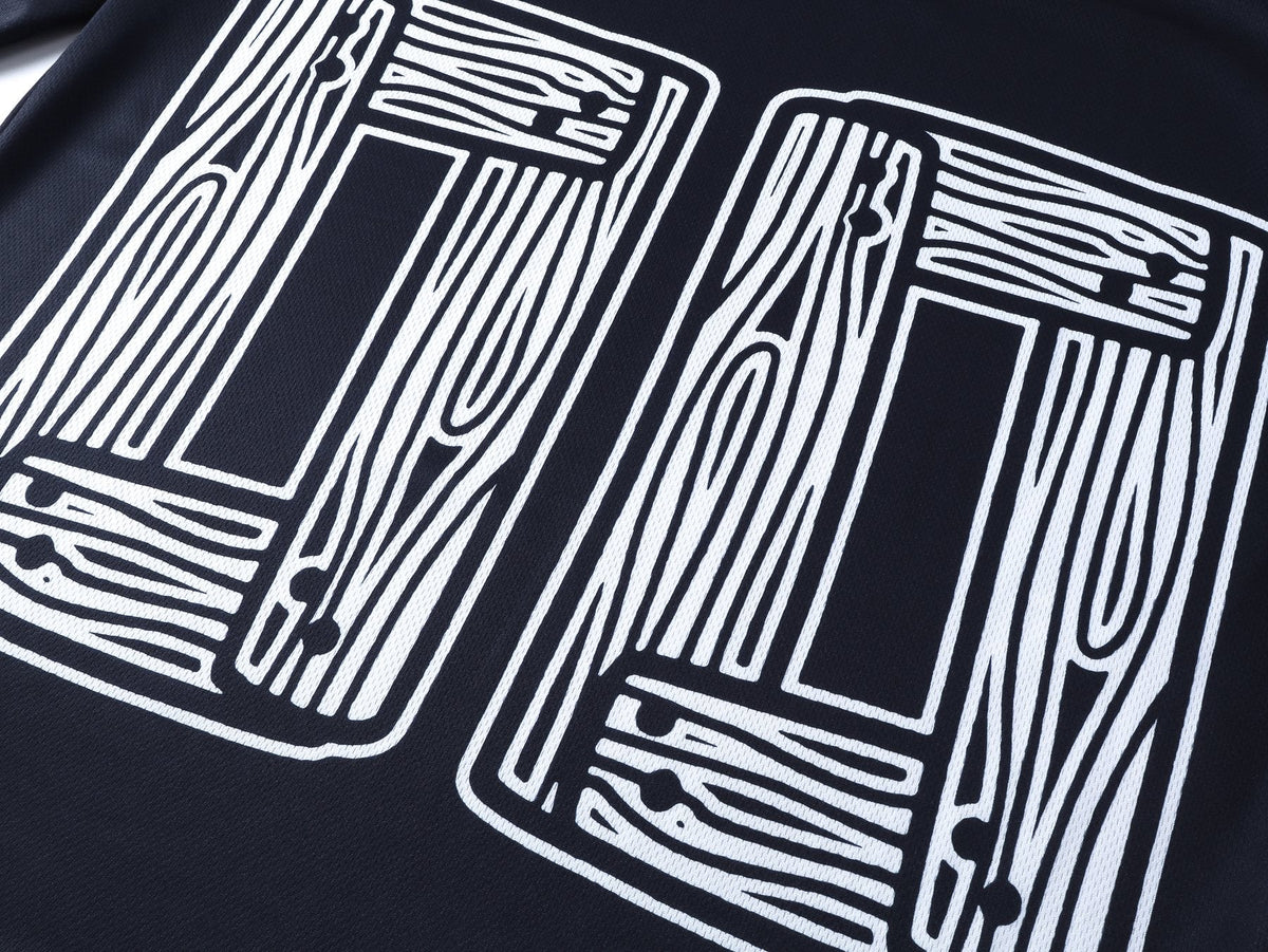 MIXED EMOTION V-Neck Jersey-Style Long-Sleeve T-Shirt ¡ª detail