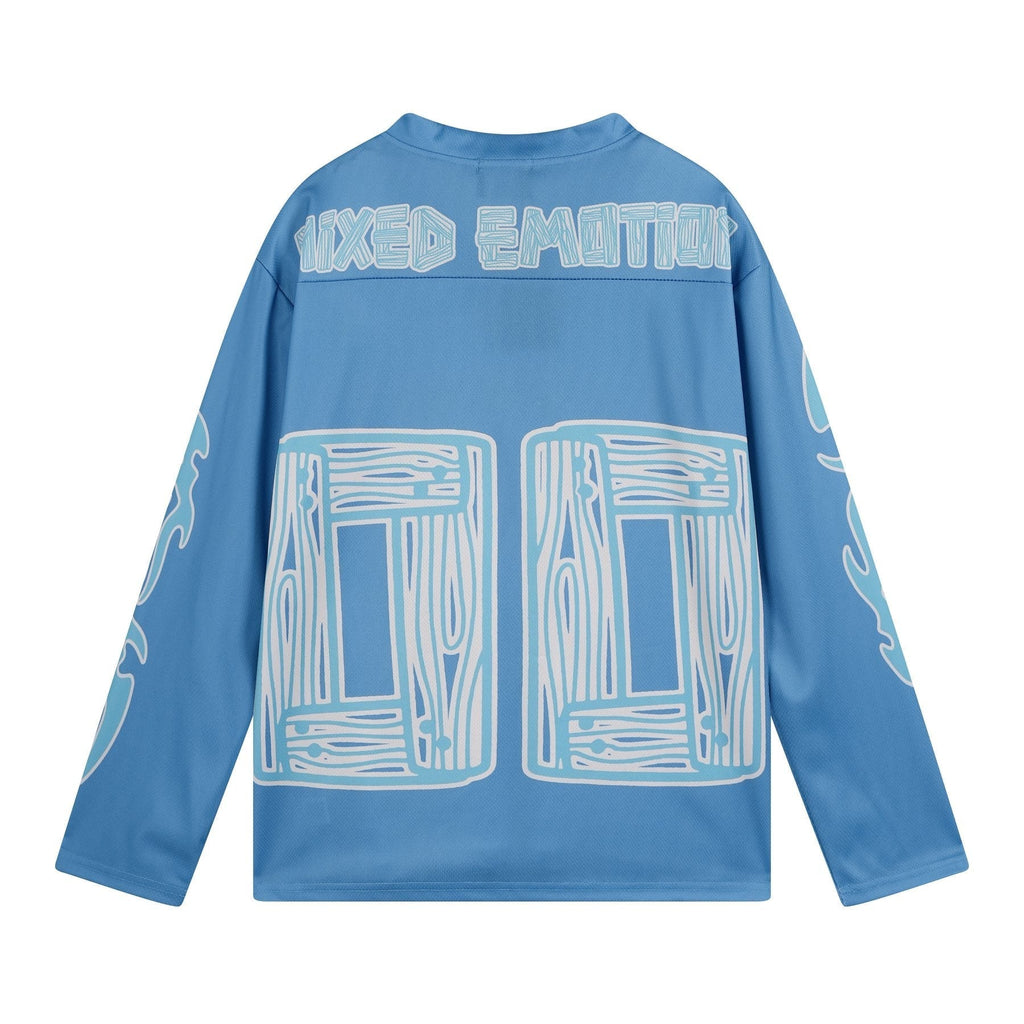 MIXED EMOTION V-Neck Jersey-Style Long-Sleeve T-Shirt ¡ª back