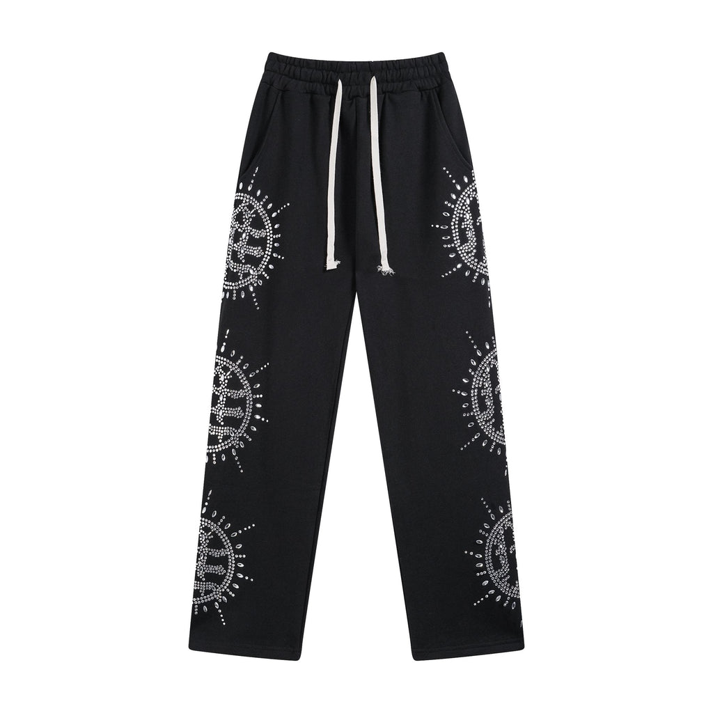 MIXED EMOTION Rhinestone Circle Graphic Sweatpants ¡ª hero