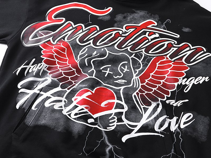 MIXED EMOTION Street Graffiti Graphic Hoodie ¡ª detail