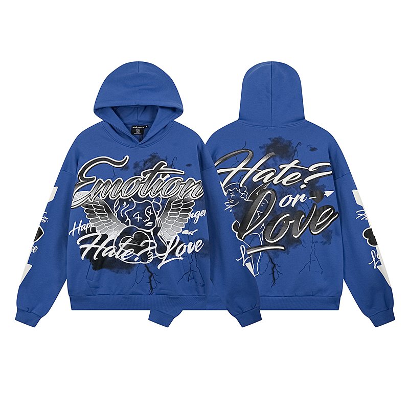 MIXED EMOTION Street Graffiti Graphic Hoodie ¡ª front