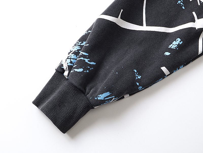 MIXED EMOTION Washed Black Graphic Zip Hoodie ¡ª detail