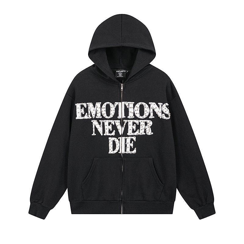 MIXED EMOTION Back Graphic Zip Hoodie ¡ª front