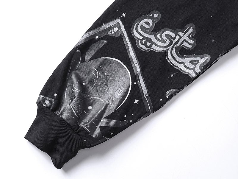 MIXED EMOTION Black All-Over Graphic Long-Sleeve T-Shirt ¡ª detail