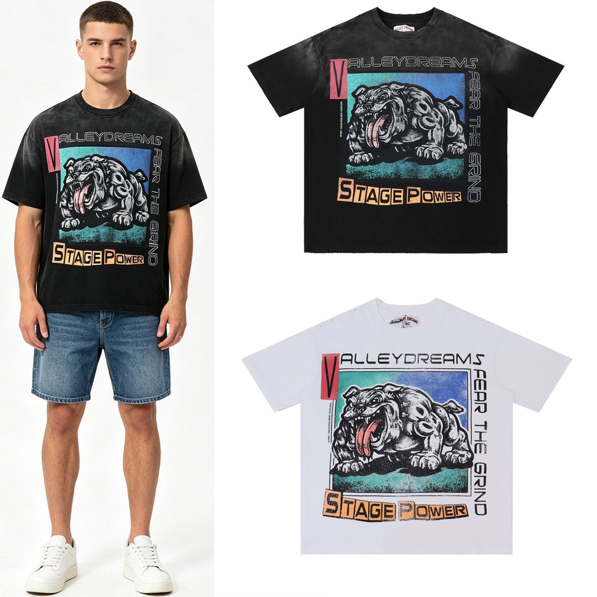 Valley Dreams Stage Power Bulldog Graphic T-Shirt ¡ª context