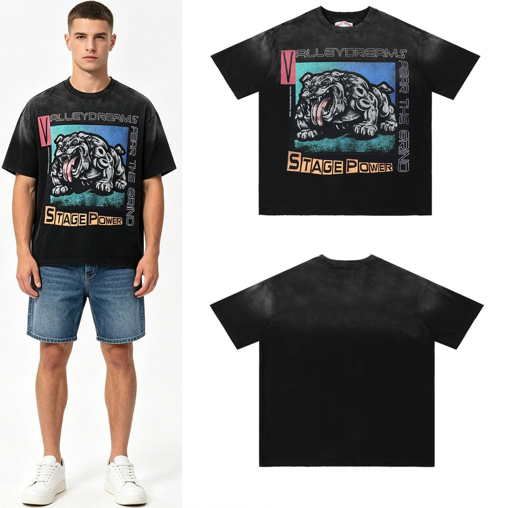 Valley Dreams Stage Power Bulldog Graphic T-Shirt ¡ª context