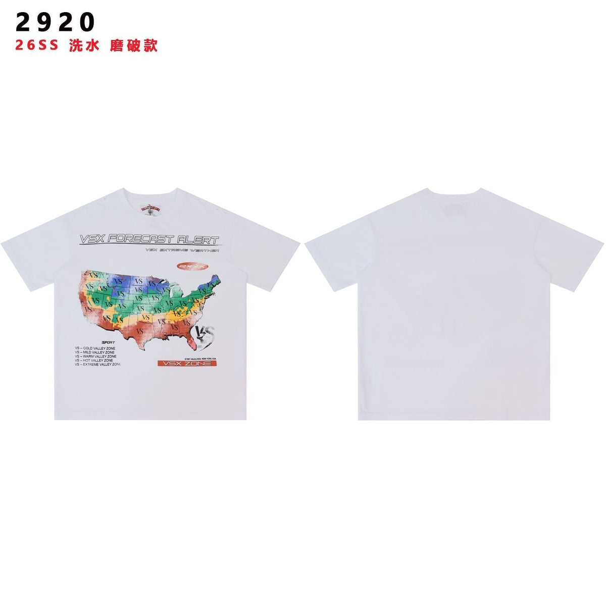 Valley Dreams VSX Forecast Alert Map Graphic T-Shirt ¡ª front