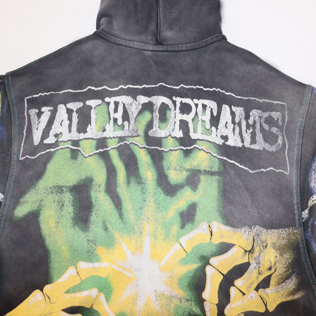 VALE USA Valley Dreams Skull Graphic Zip Hoodie ¡ª detail