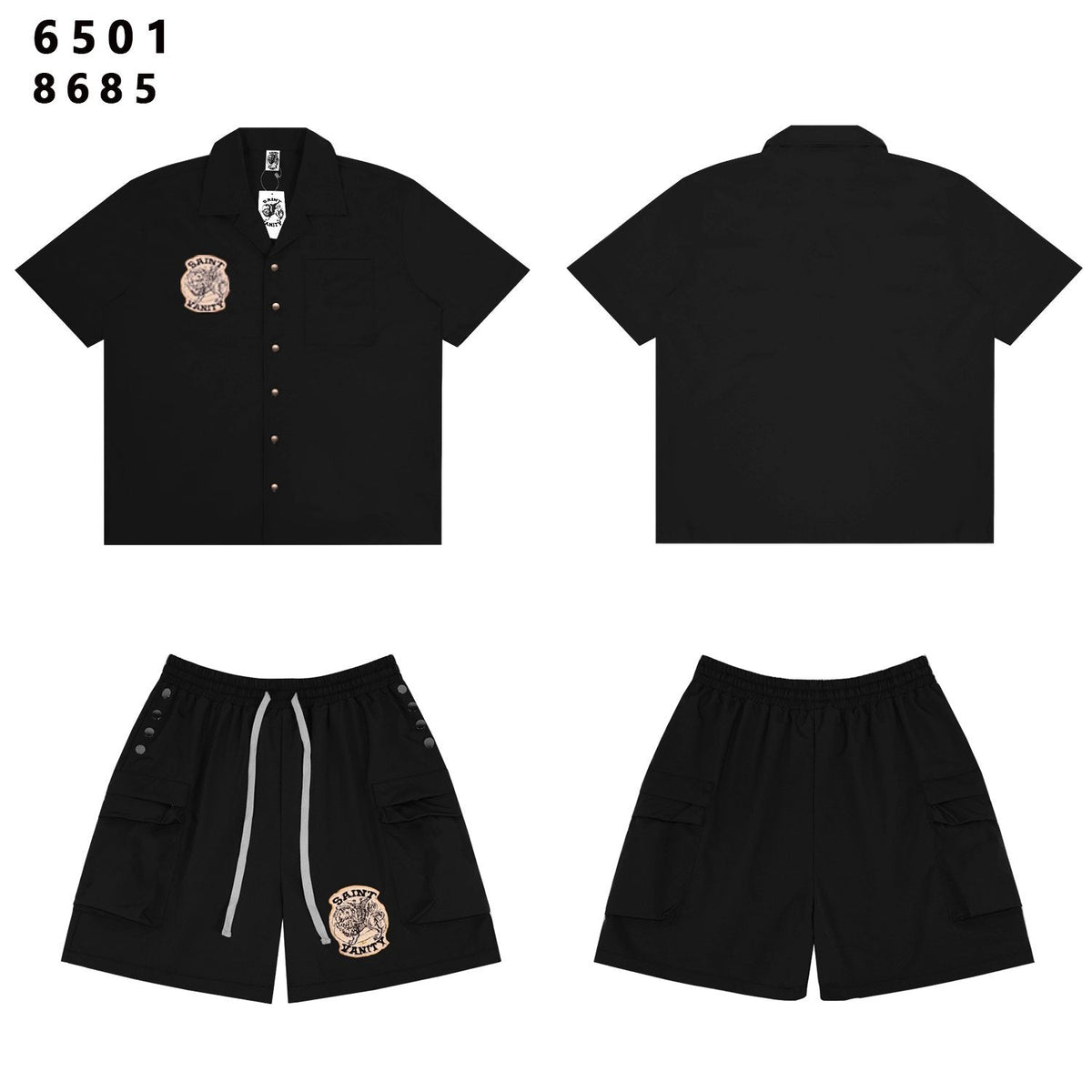 SAINT Tiger Patch Camp-Collar Shirt & Shorts Set ¡ª hero