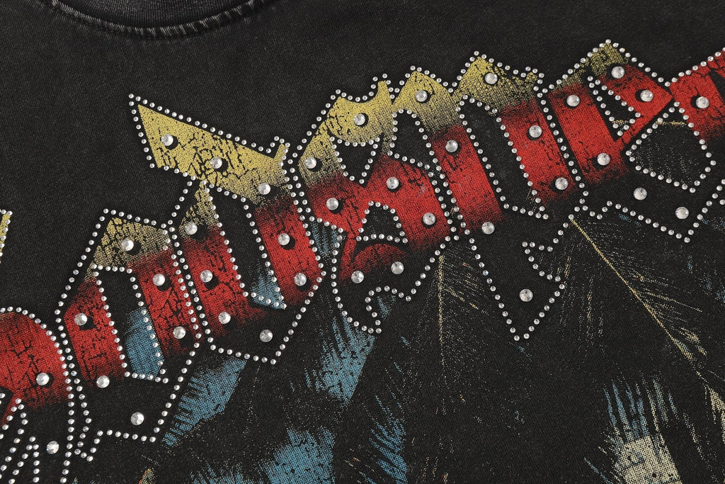 Godspeed Car & Building Graphic Studded-Sleeve T-Shirt ¡ª detail