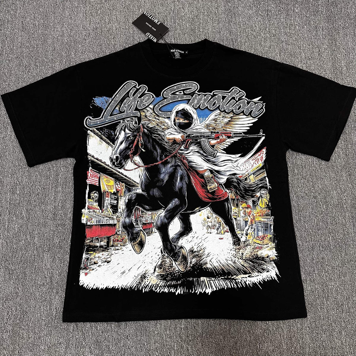 Mixed Emotion Western Horse Graphic T-Shirt ¡ª hero