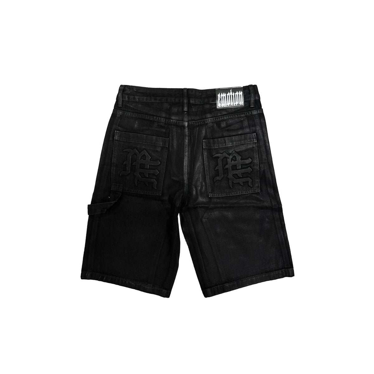 Mixed Emotion Black Logo Cargo Shorts ¡ª back