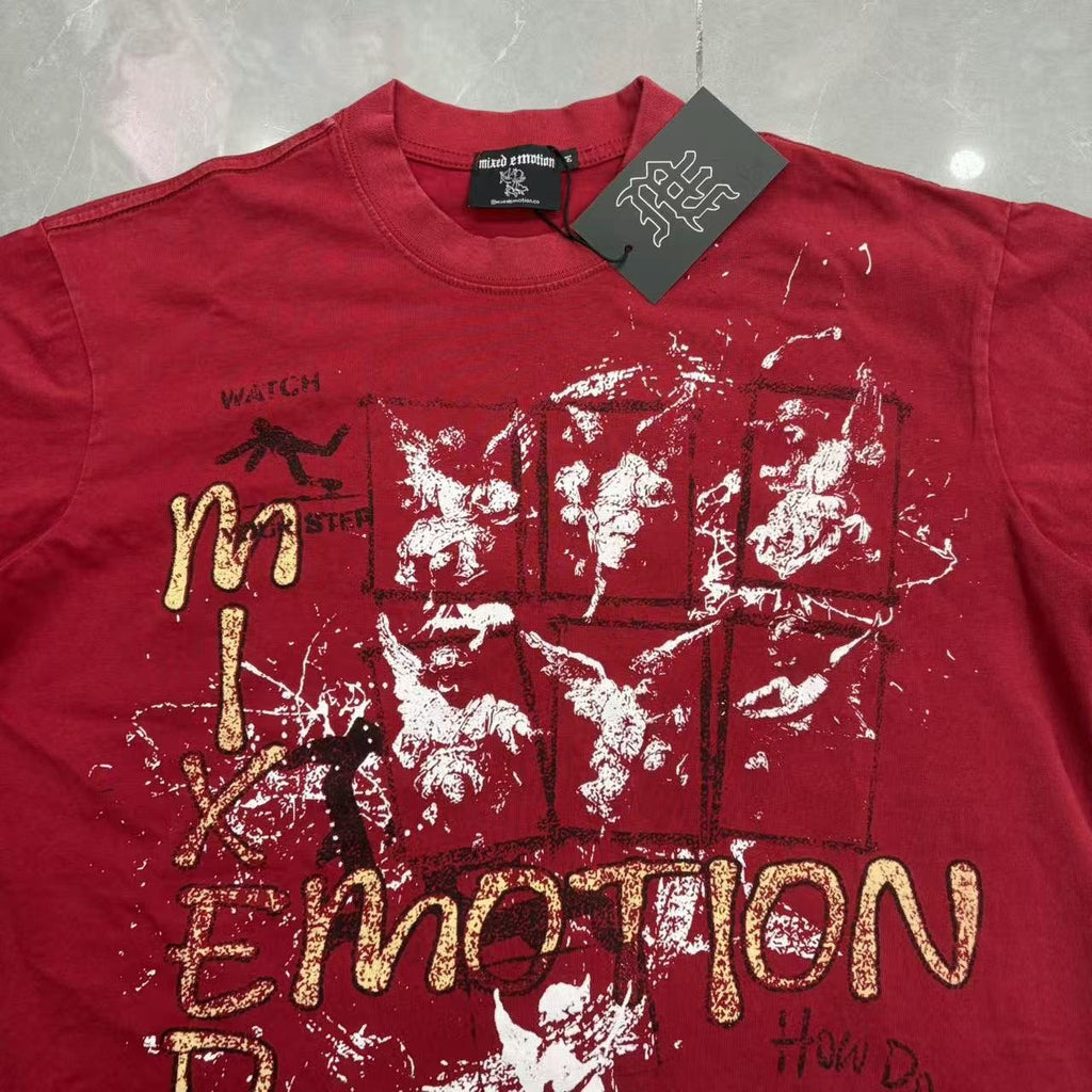 Mixed Emotion Warning Graphic Short-Sleeve T-Shirt ¡ª detail