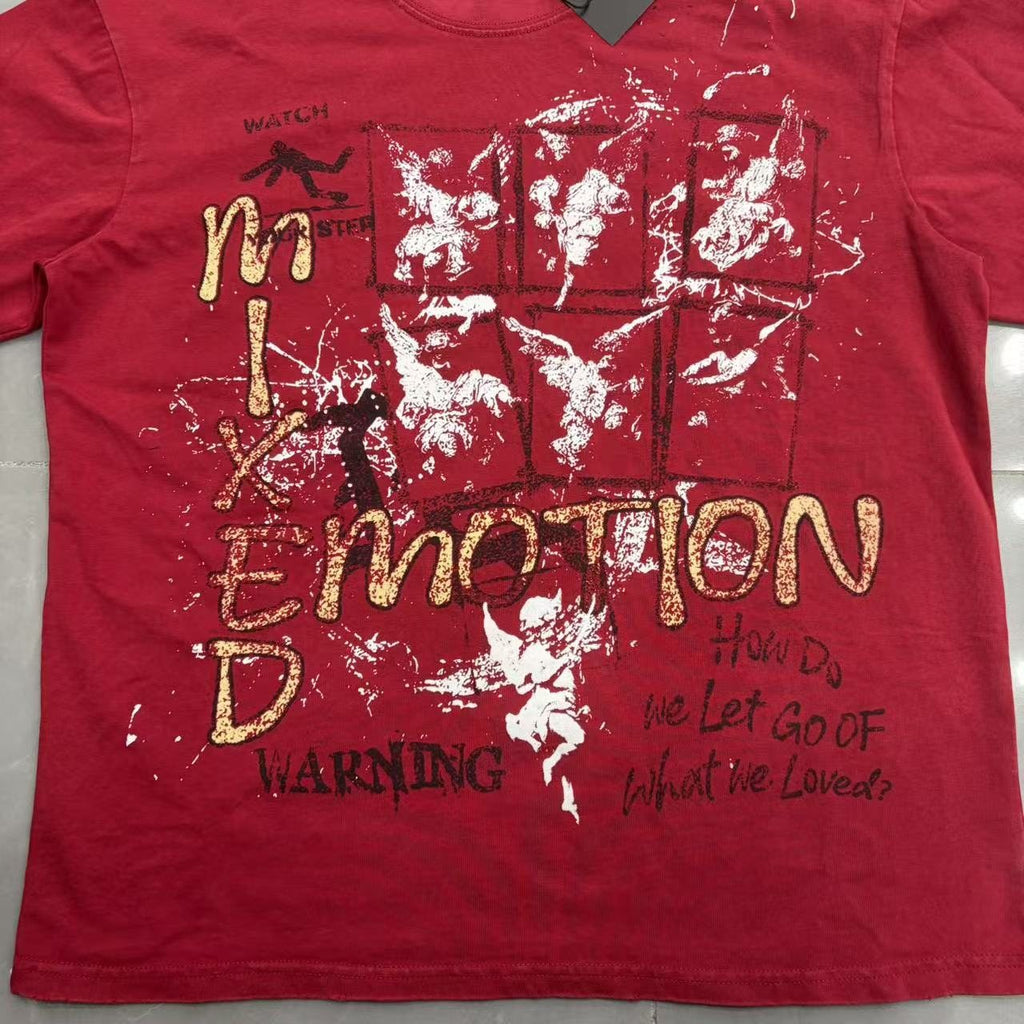 Mixed Emotion Warning Graphic Short-Sleeve T-Shirt ¡ª detail