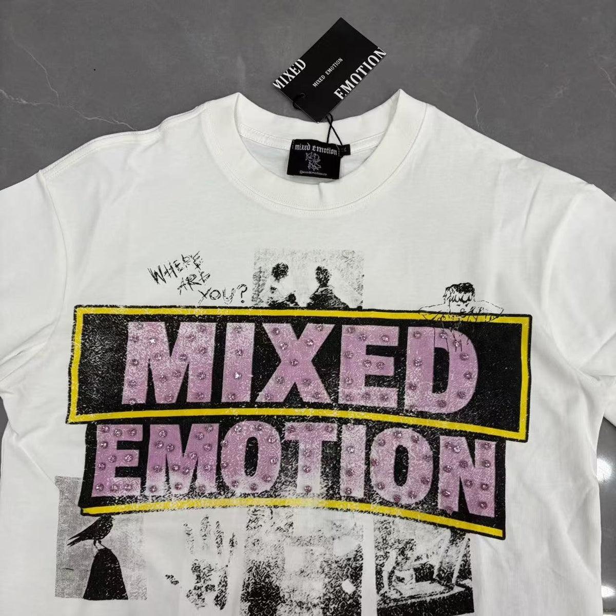 Mixed Emotion Short-Sleeve T-Shirt - White ¡ª detail