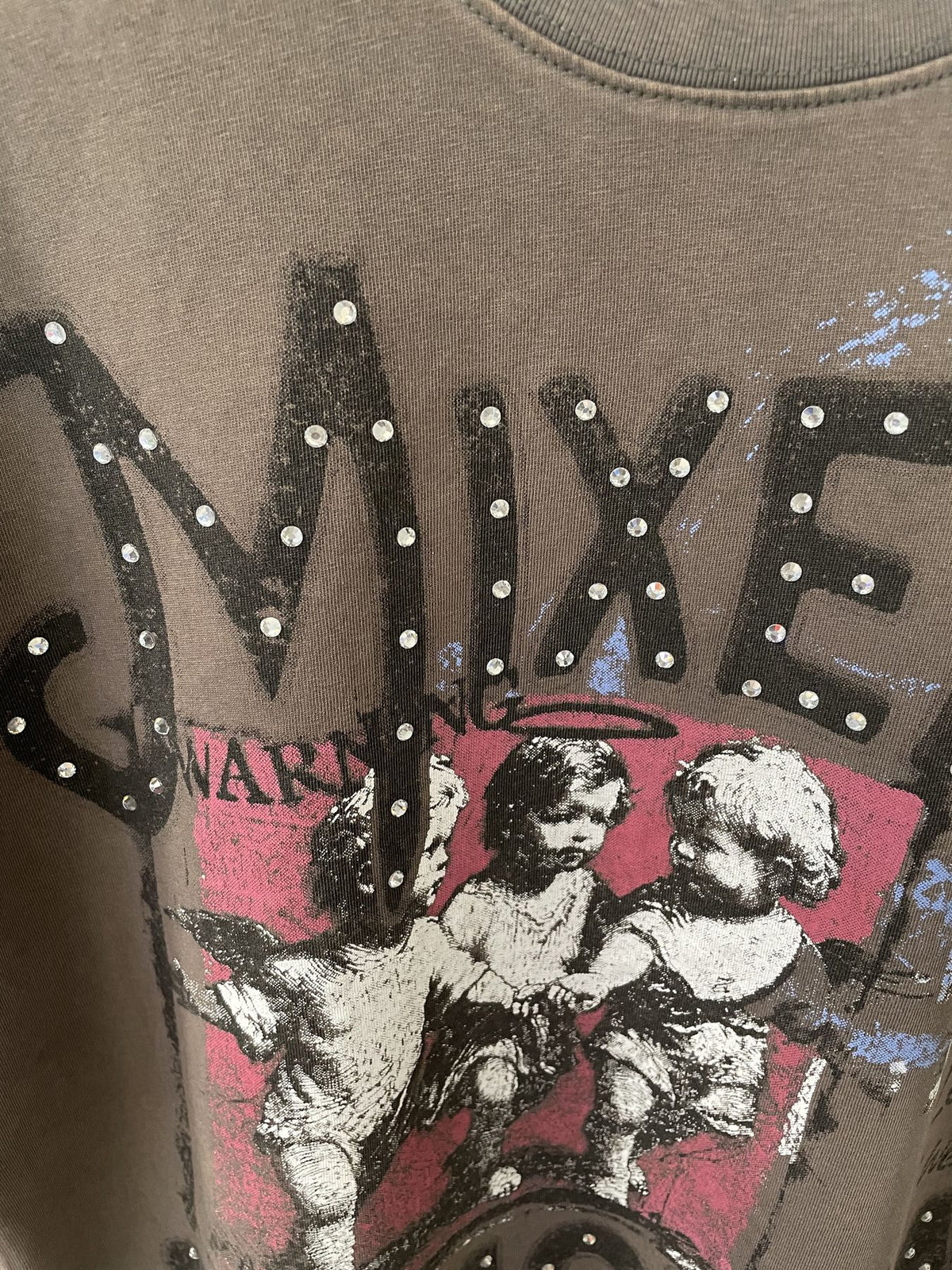 Mixed Emotion Warning Graphic Short-Sleeve T-Shirt ¡ª detail
