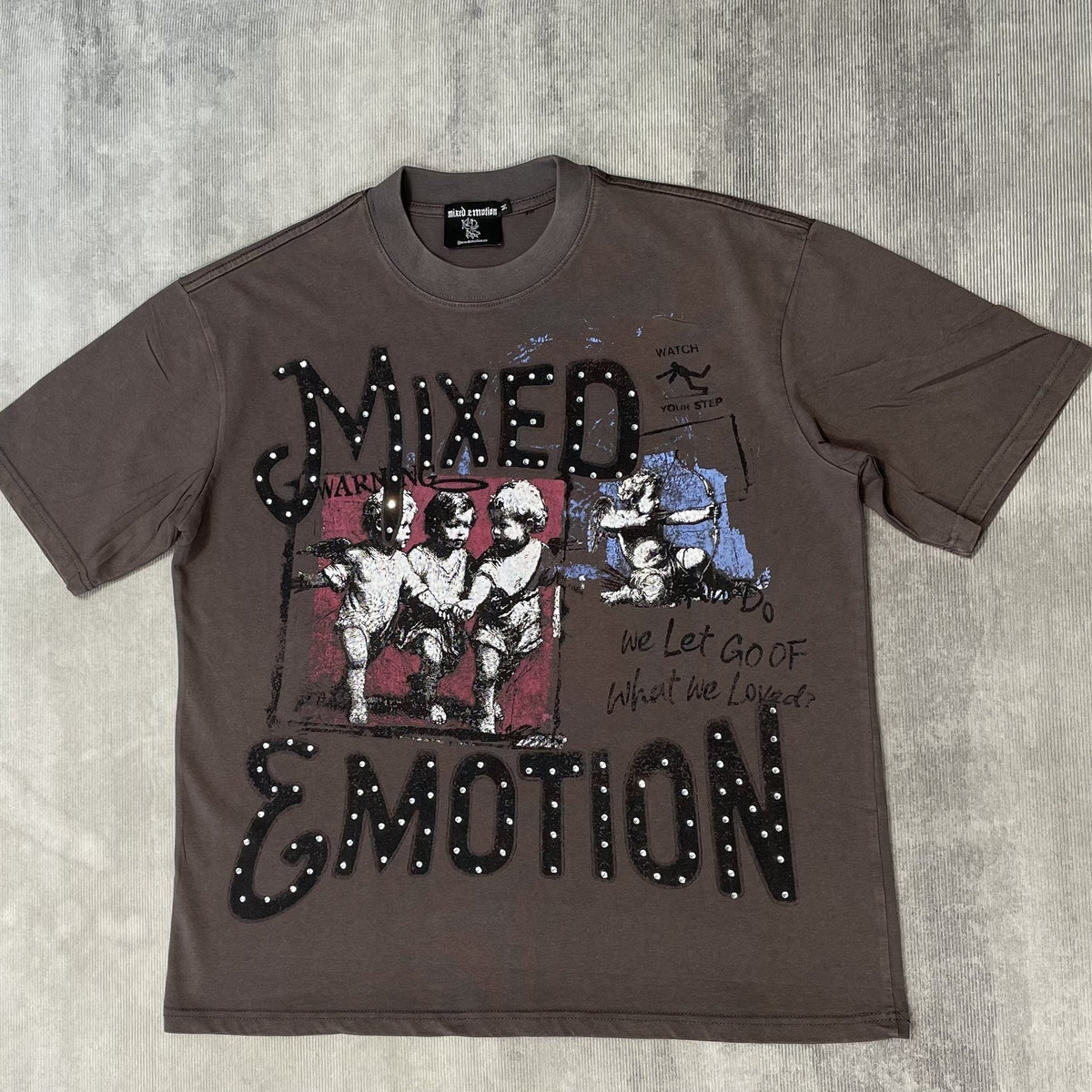 Mixed Emotion Warning Graphic Short-Sleeve T-Shirt ¡ª front