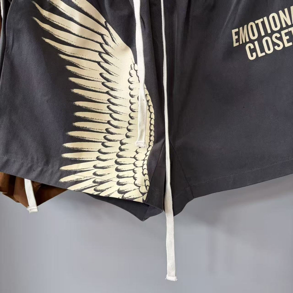 Emotional Closet Wing Graphic Drawstring Shorts ¡ª detail
