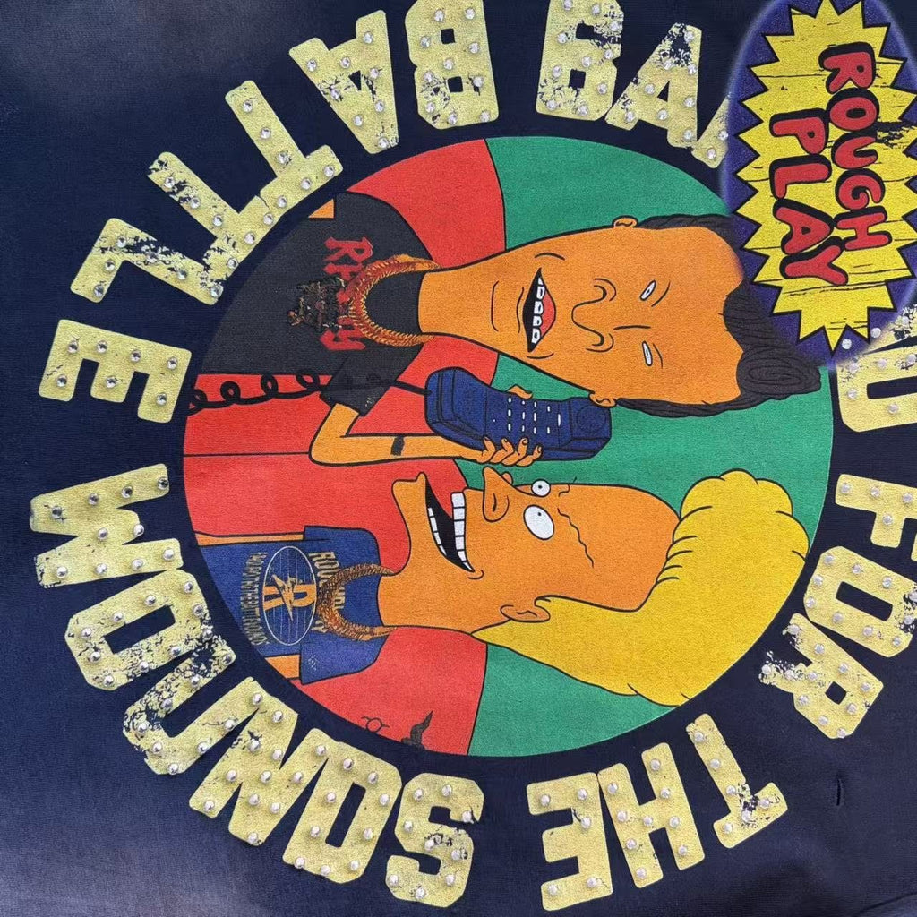 Rough Play Battle Wounds Graphic T-Shirt - Black ¡ª detail