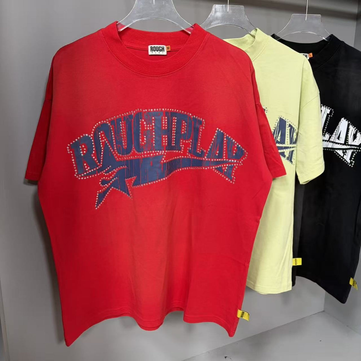 Rough Play Rhinestone Letter Graphic T-Shirt ¡ª front