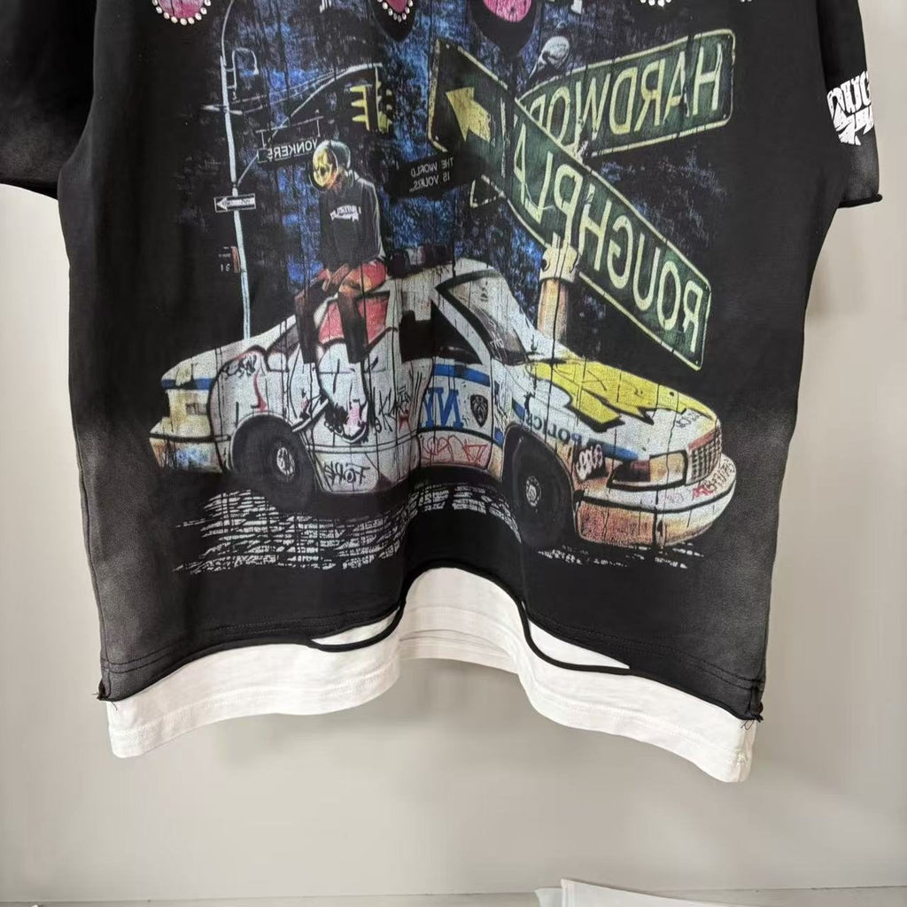 Rough Play Car & Road Sign Graphic T-Shirt ¡ª detail
