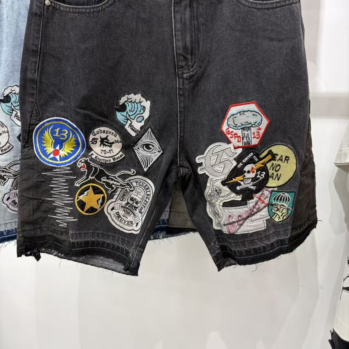 Godspeed Fear No One Patch Denim Shorts ¡ª hero