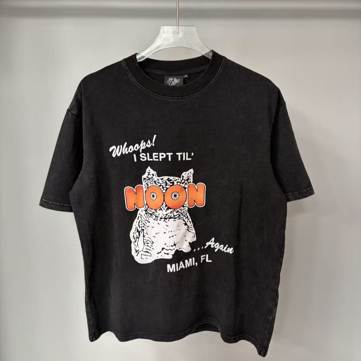 TRIPLE SEVENS Washed Black Front & Back Graphic T-Shirt ¡ª front