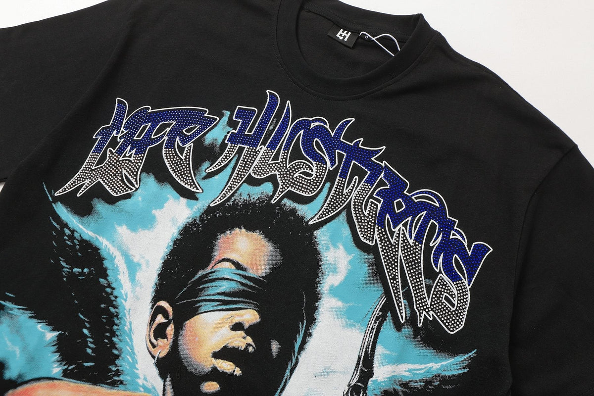 Life Hustlere Rhinestone Graphic T-Shirt ¡ª detail