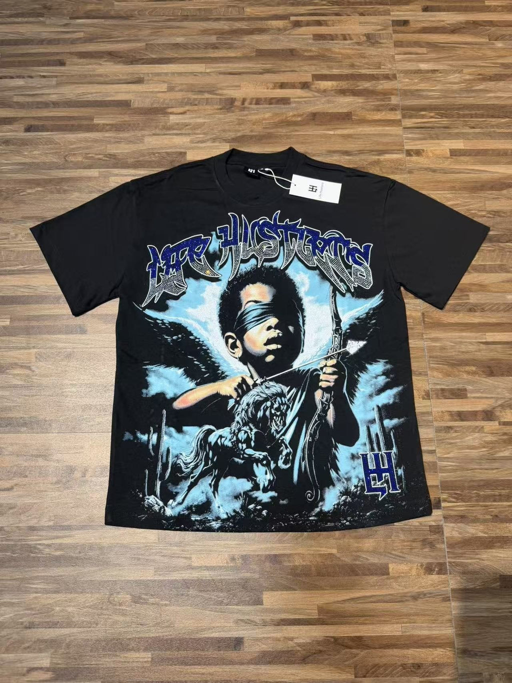 Life Hustlere Rhinestone Graphic T-Shirt ¡ª front