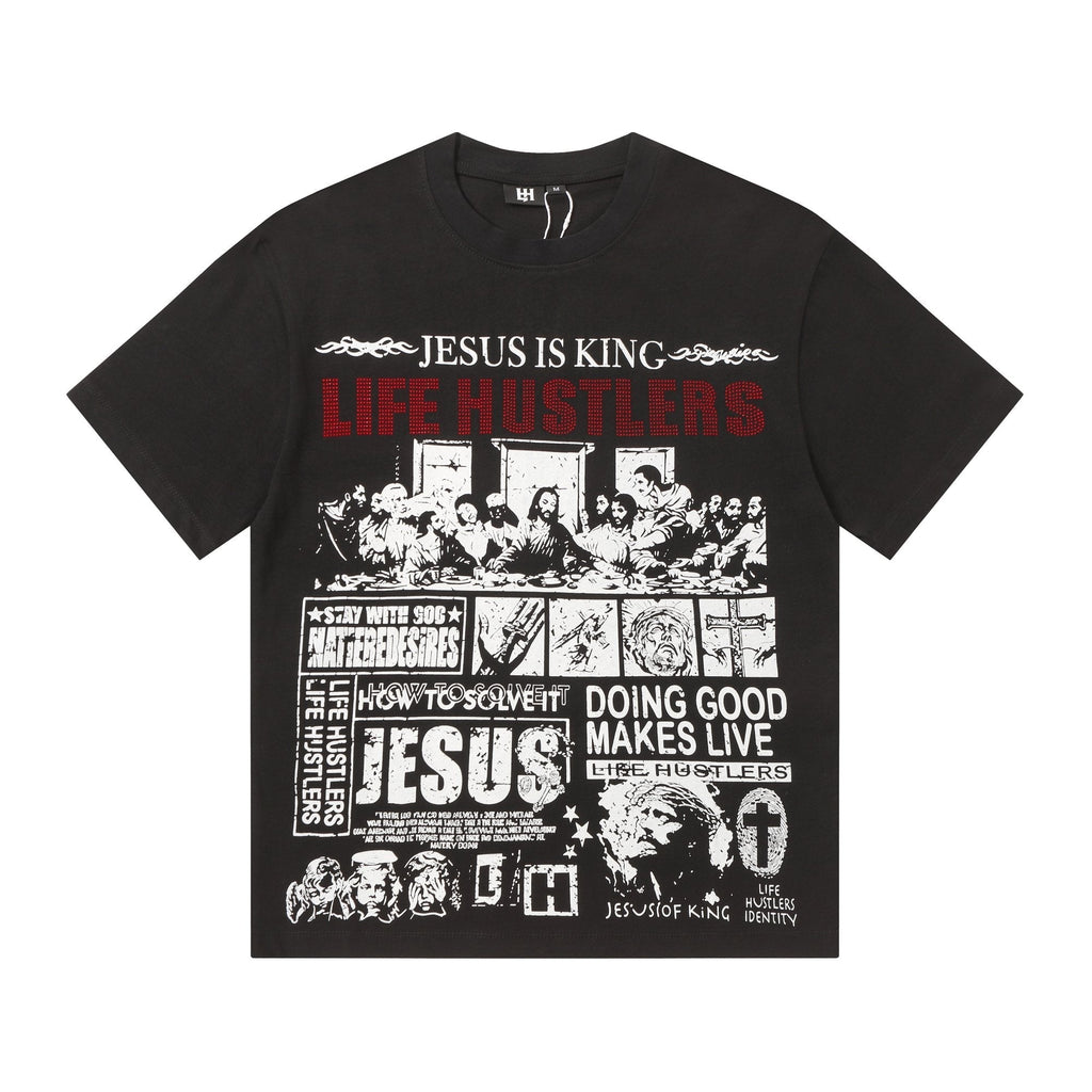 Life Hustlere Jesus Is King Graphic Short-Sleeve T-Shirt ¡ª hero