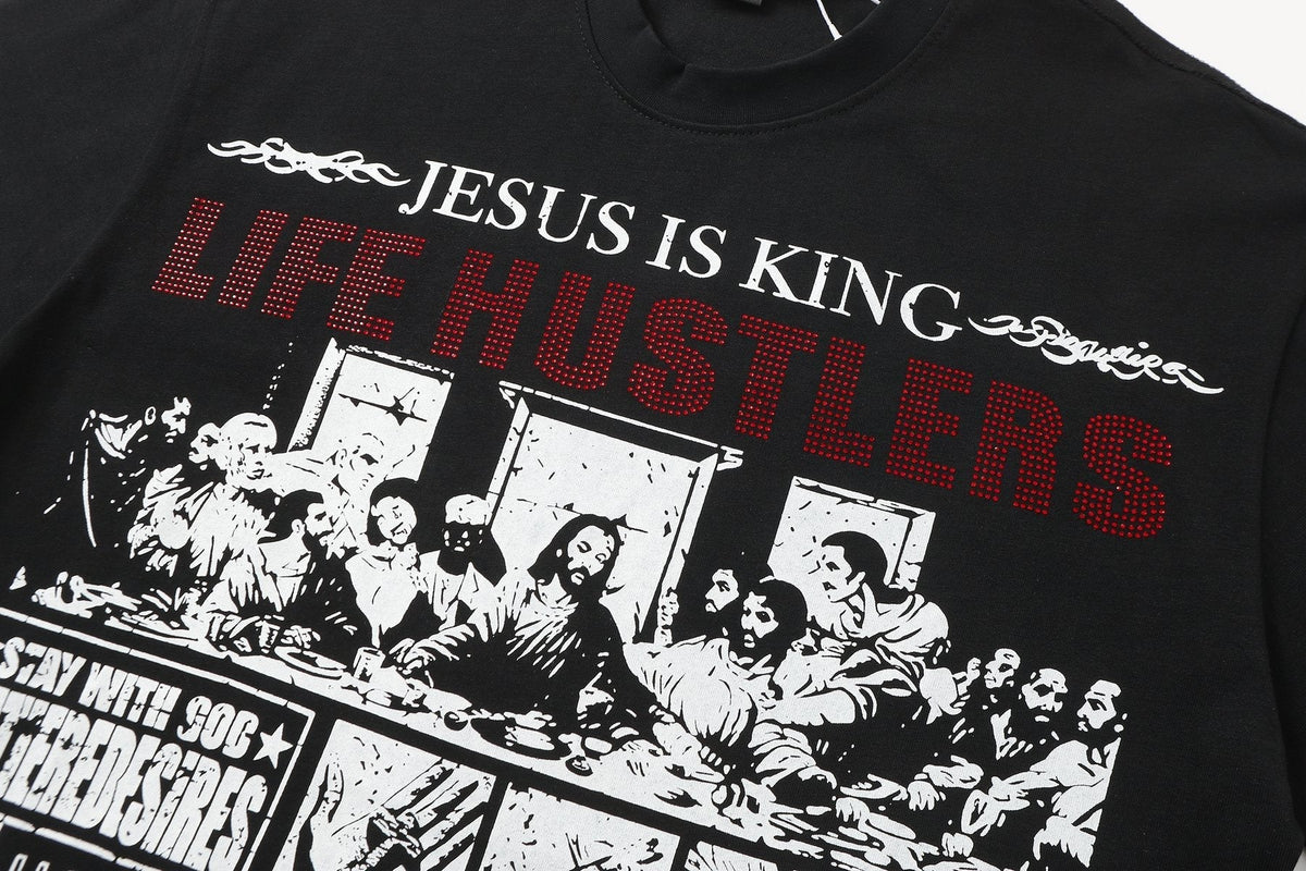 Life Hustlere Jesus Is King Graphic Short-Sleeve T-Shirt ¡ª detail