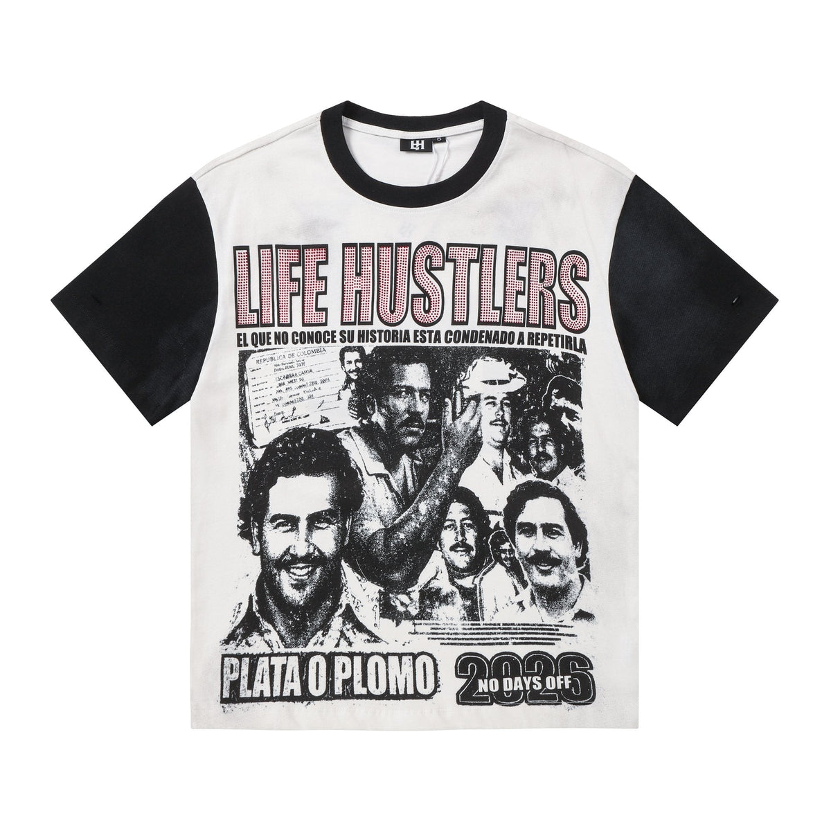 Life Hustlere Contrast-Sleeve Graphic T-Shirt ¡ª hero