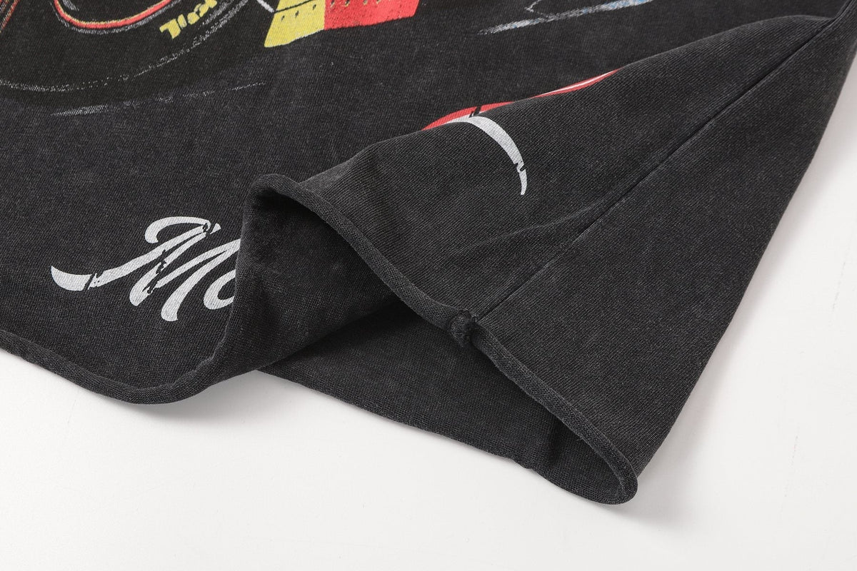 SAINT Racing Graphic Short-Sleeve T-Shirt in Black ¡ª fabric_closeup