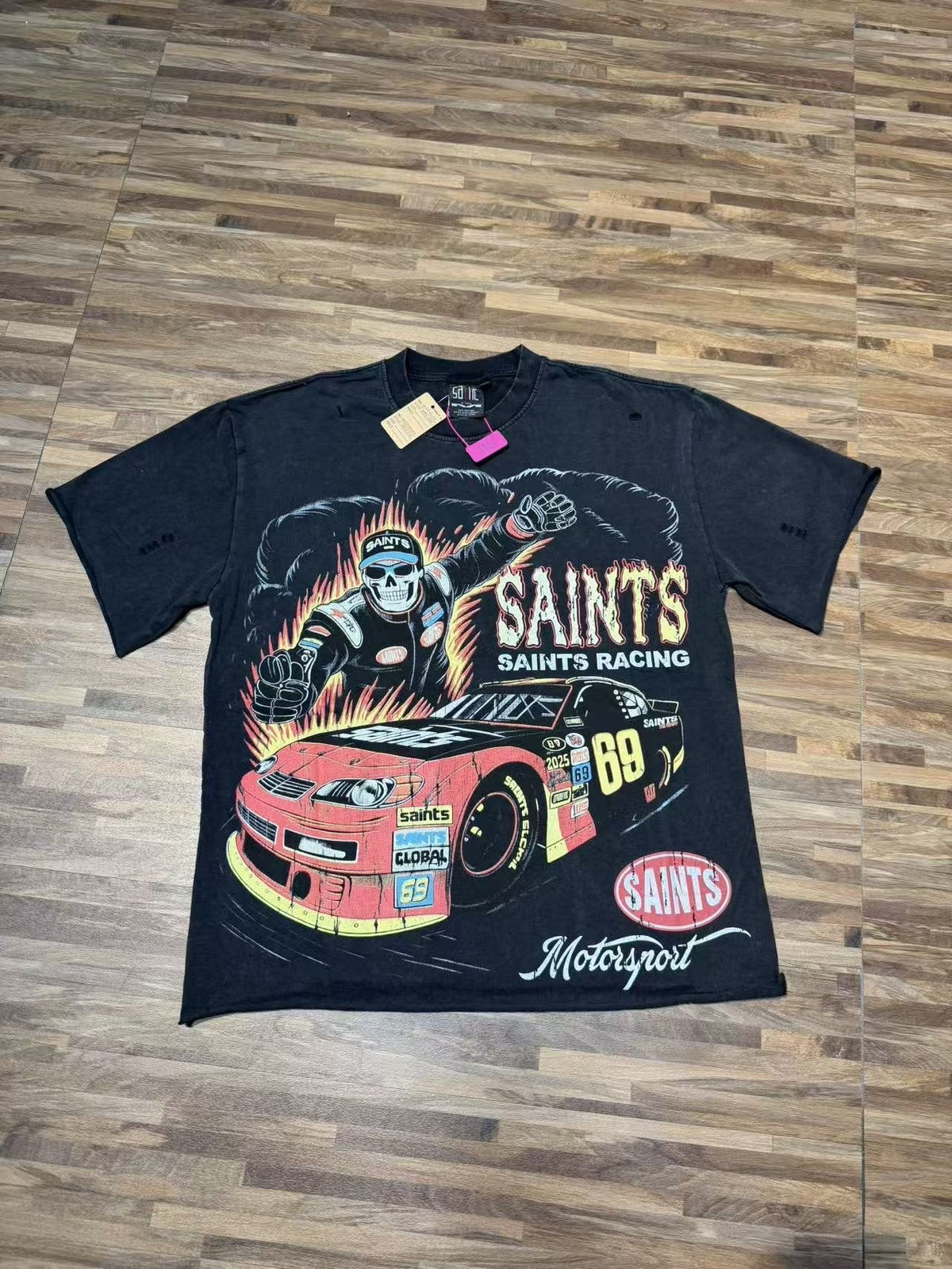 SAINT Racing Graphic Short-Sleeve T-Shirt in Black ¡ª front