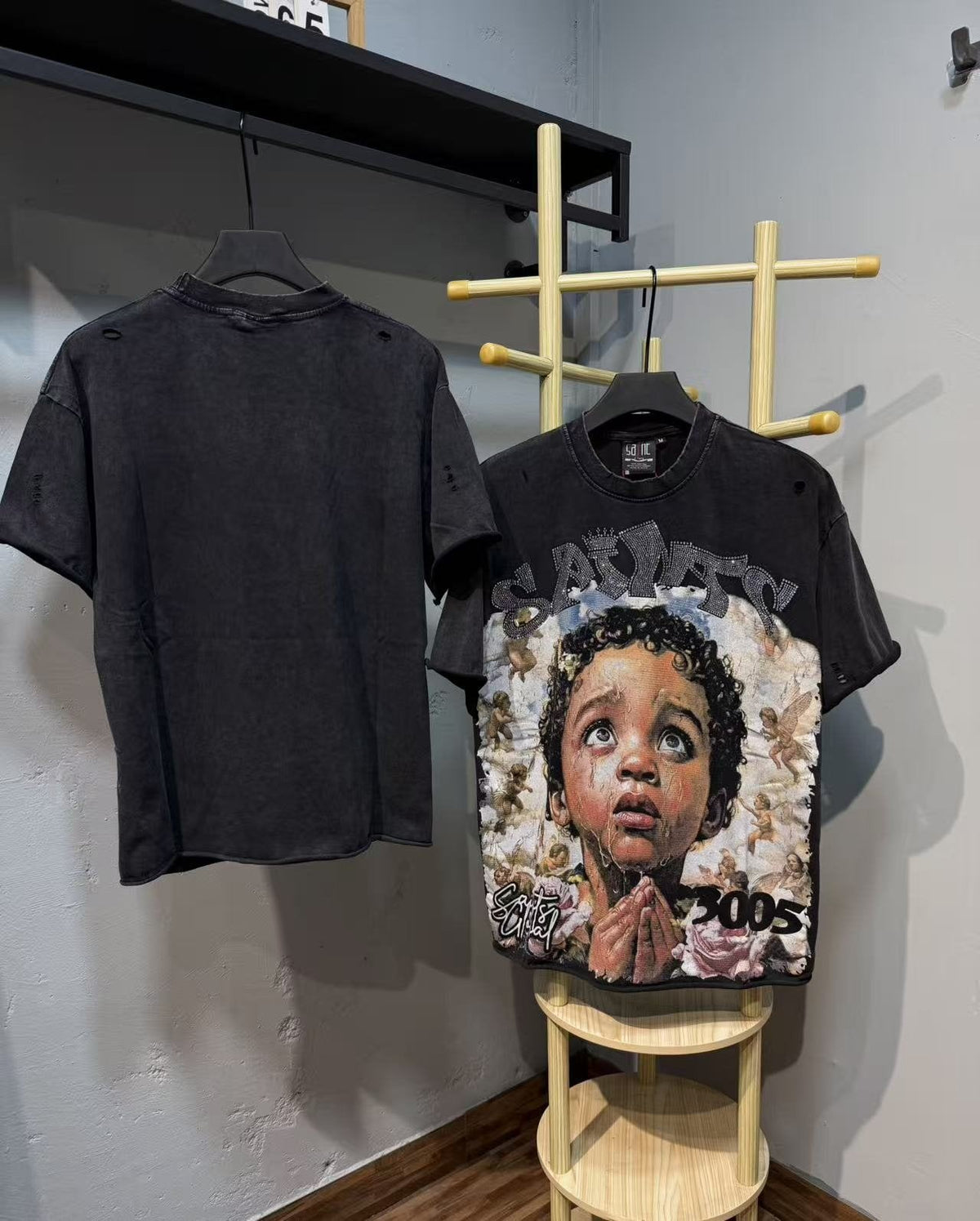 SAINT Washed Black Graphic T-Shirt ¡ª context