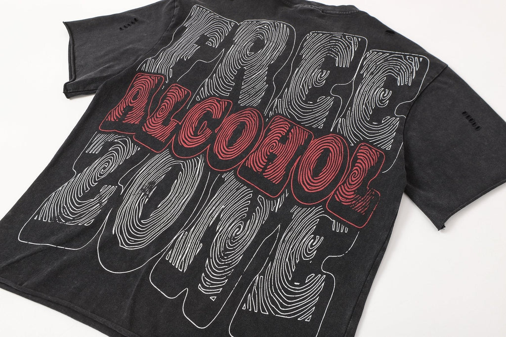 SAINT Free Alcohol Washed Black Graphic T-Shirt ¡ª detail