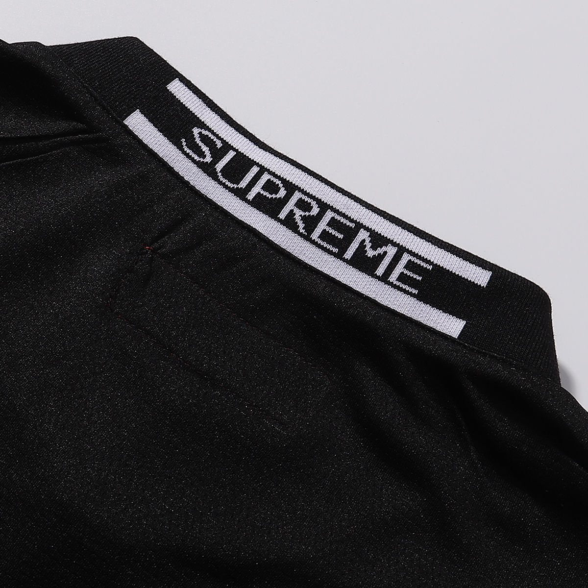 Supreme Black Soccer-Inspired Jersey Graphic T-Shirt ¡ª neck_label