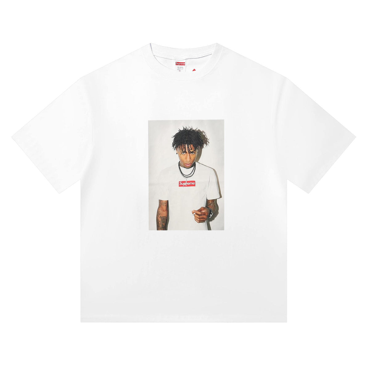 Supreme Rapper Portrait Graphic Short-Sleeve T-Shirt ¡ª front
