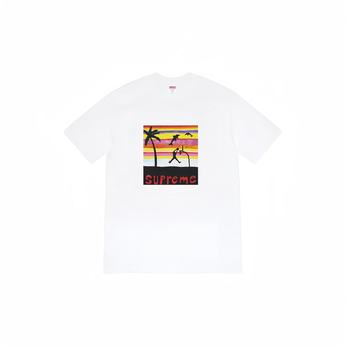 Supreme Spiral Sunset Palm Graphic T-Shirt ¡ª front