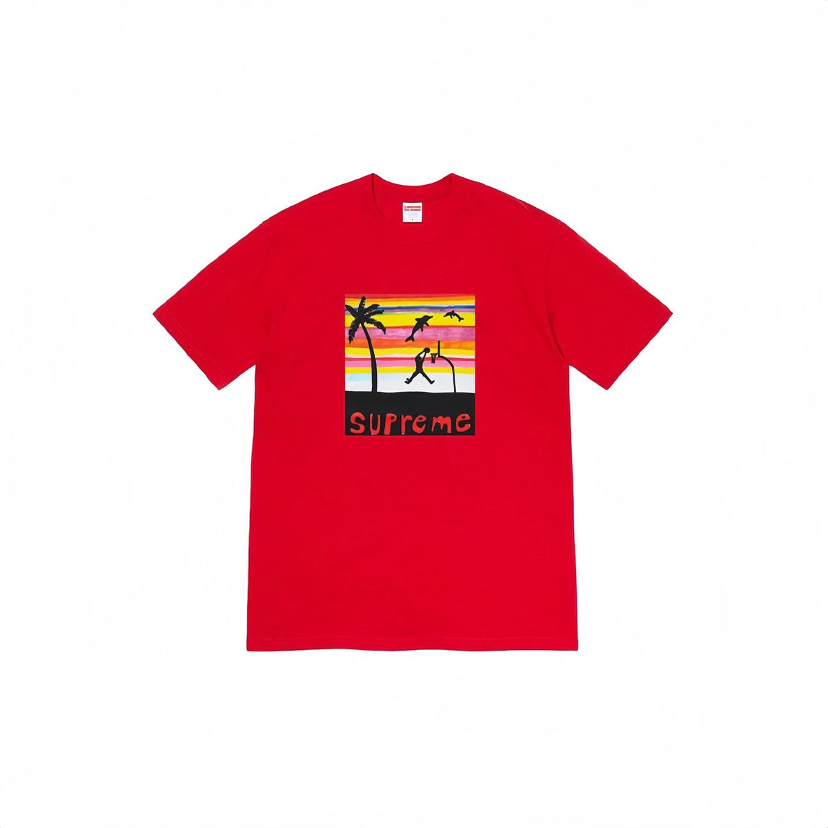 Supreme Spiral Sunset Palm Graphic T-Shirt ¡ª front