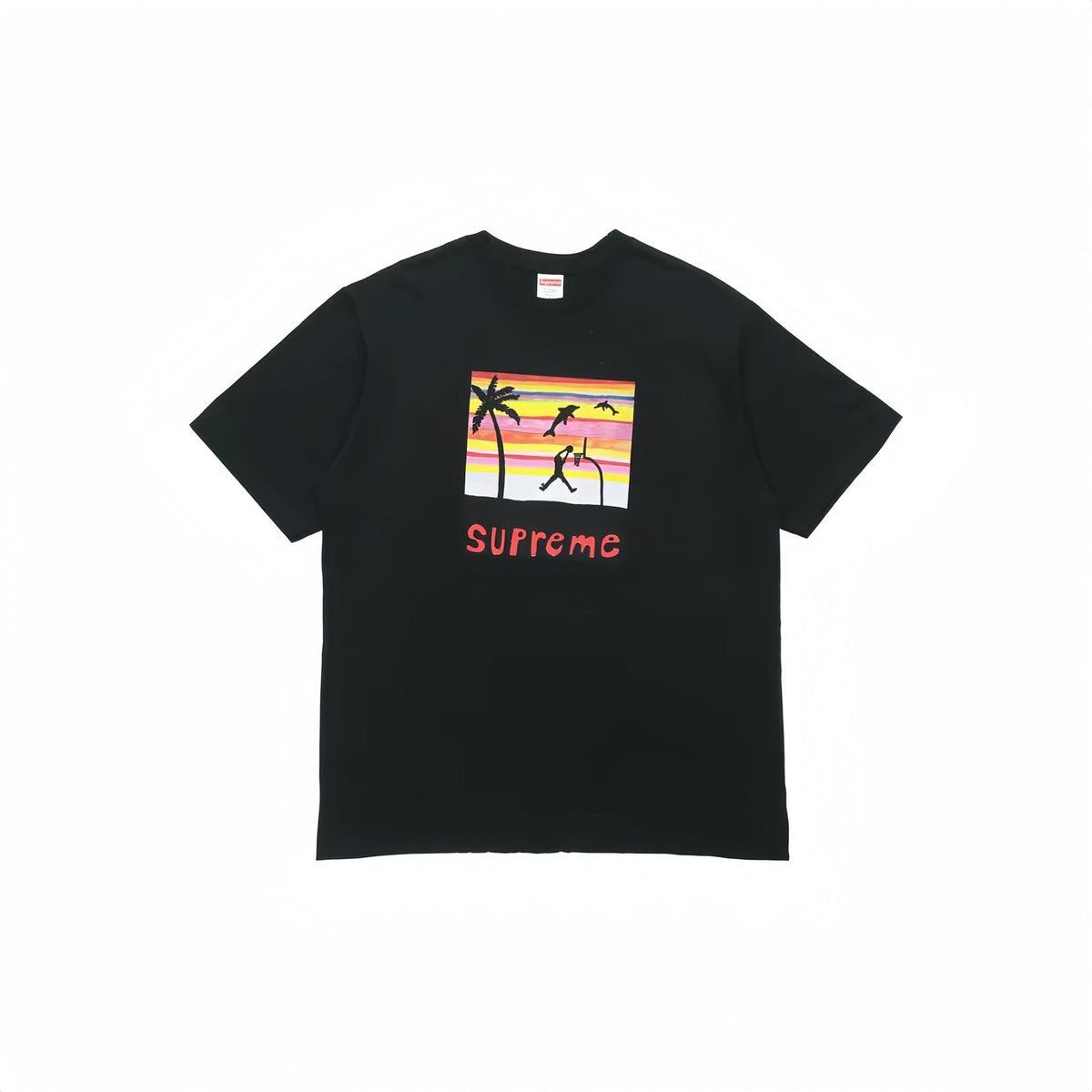 Supreme Spiral Sunset Palm Graphic T-Shirt ¡ª front
