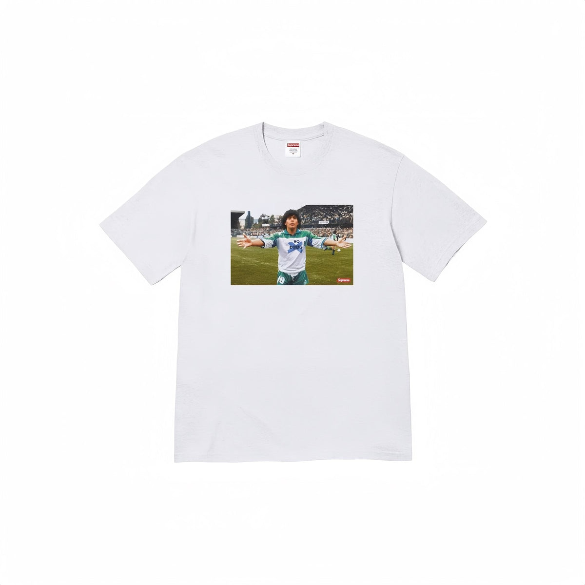 Supreme Maradona No Drug Graphic T-Shirt ¡ª front