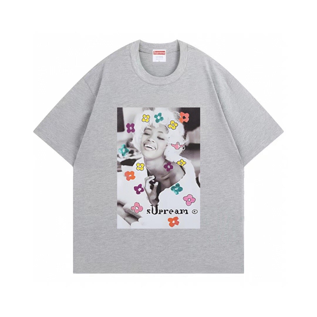 Supreme Naomi Portrait Floral Graphic T-Shirt ¡ª front